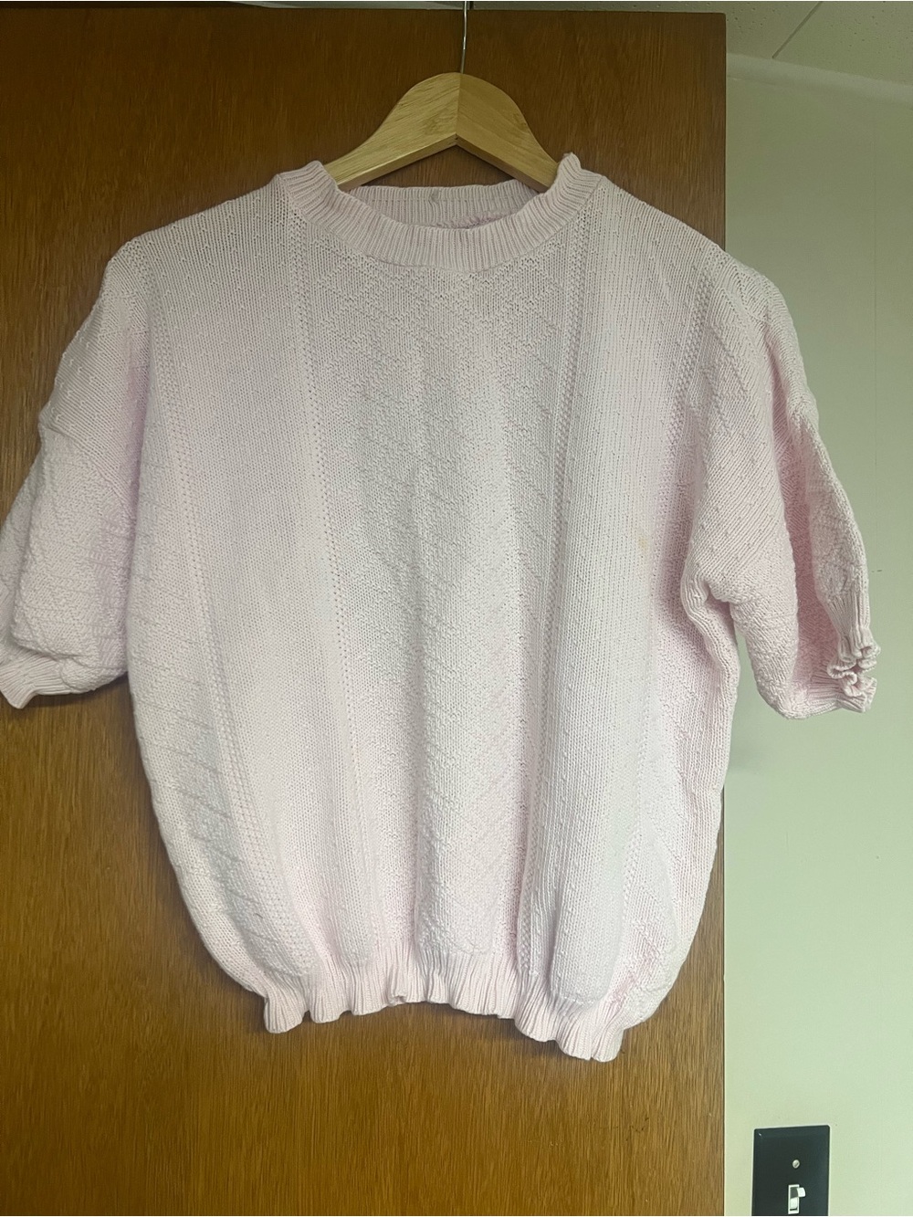 Worthington Light Pink Ruffled Neck Knit Top